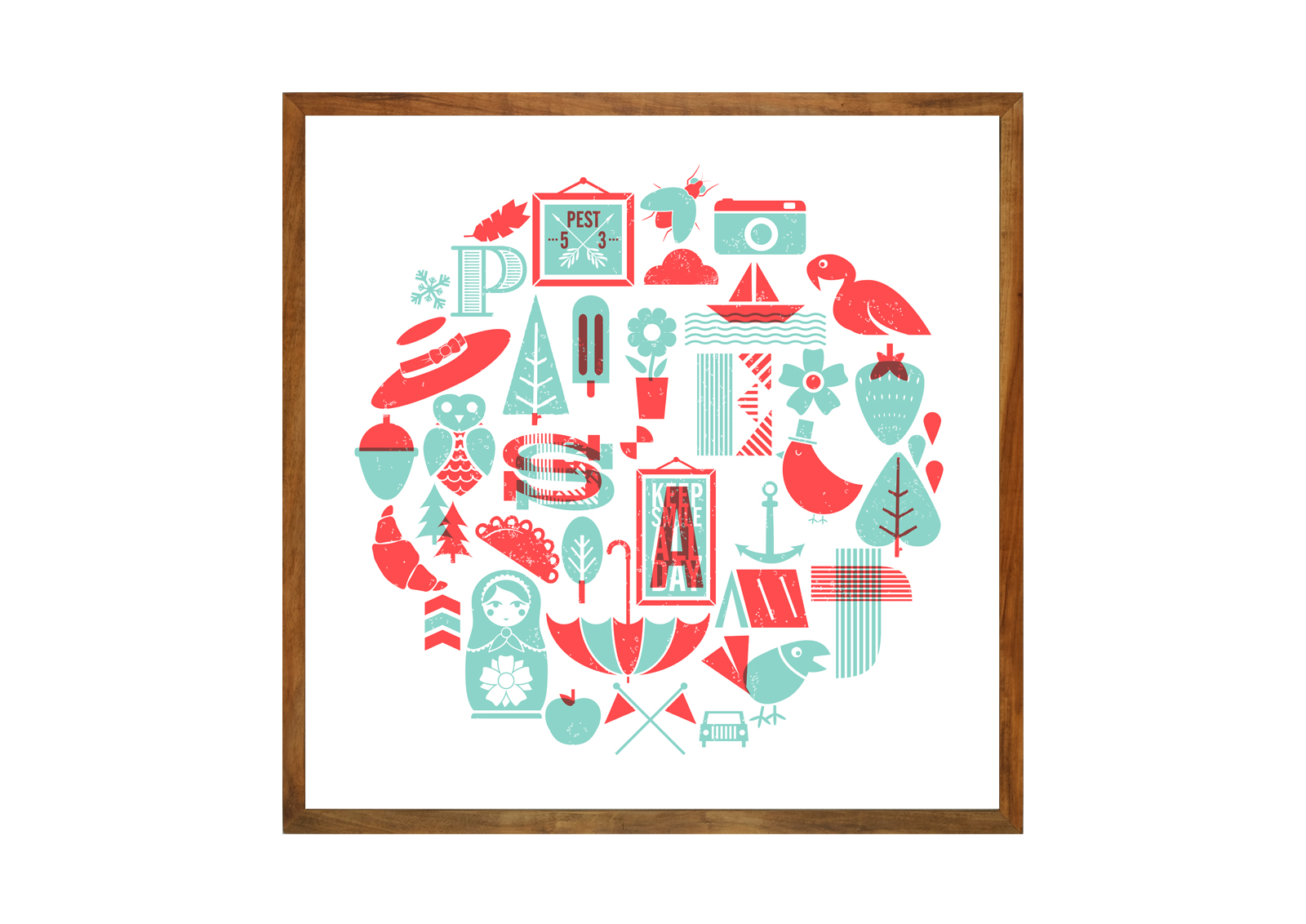 Pest Circle red poster