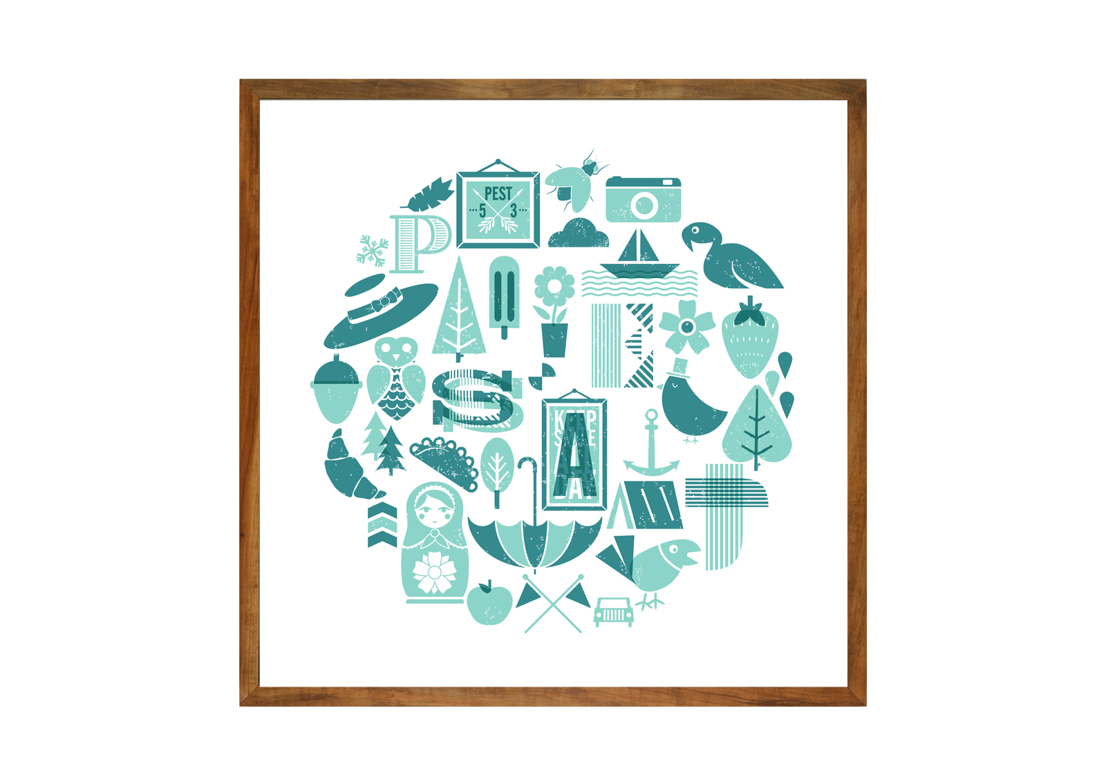 Pest Circle mint poster