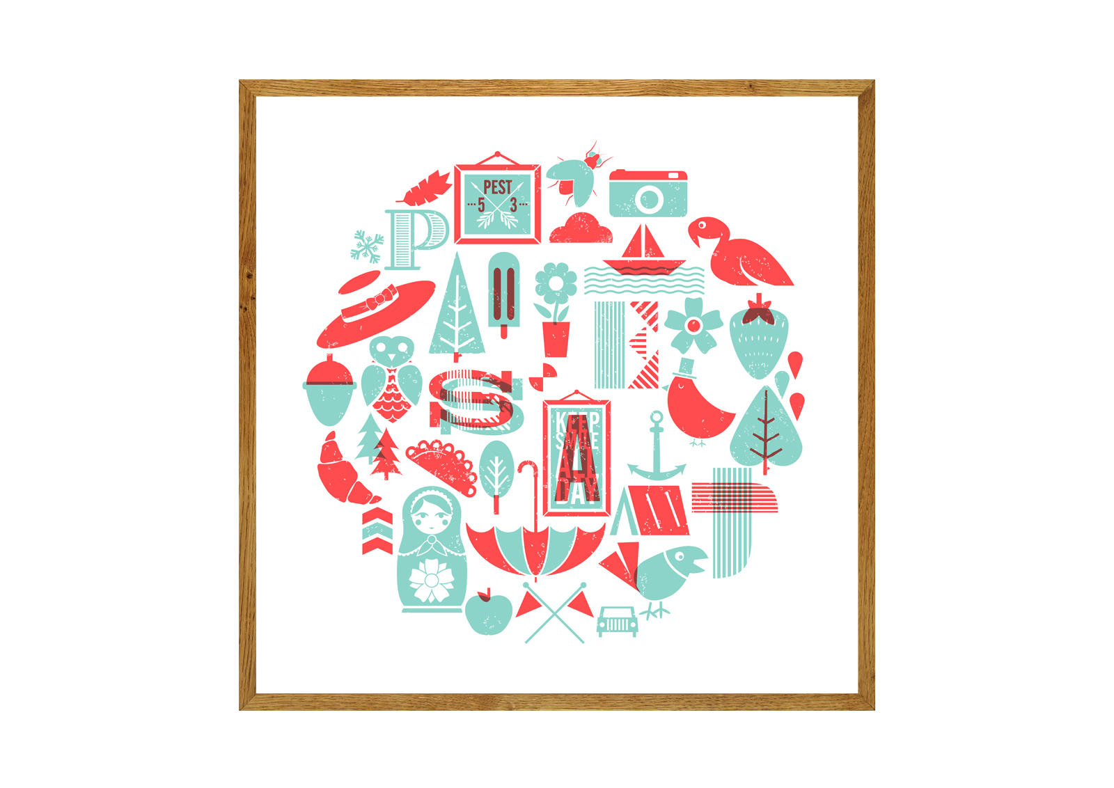 Pest Circle red poster