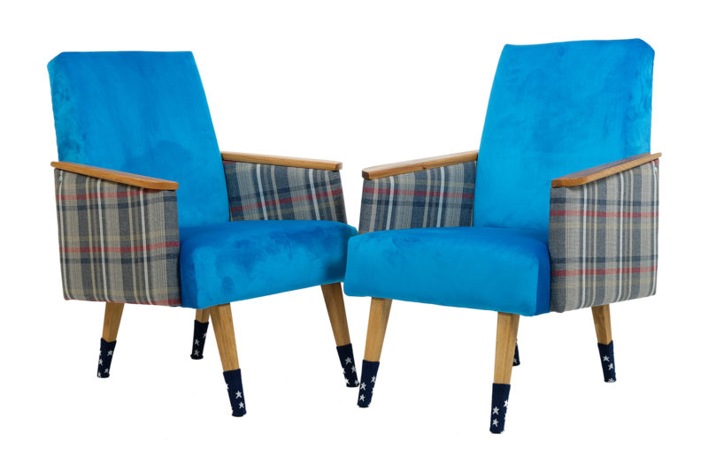 German club chair of Gera type. Fully revitalized. Price per item. armchair after renovation